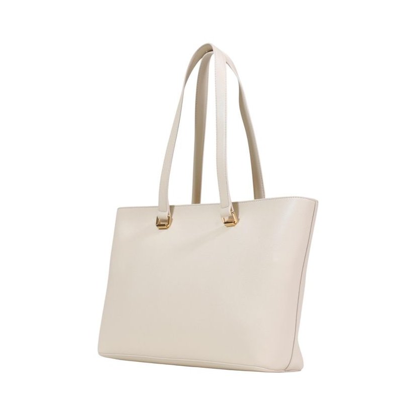 Love Moschino Heart-Embellished Polyurethane Tote Bag — Beige, view 4