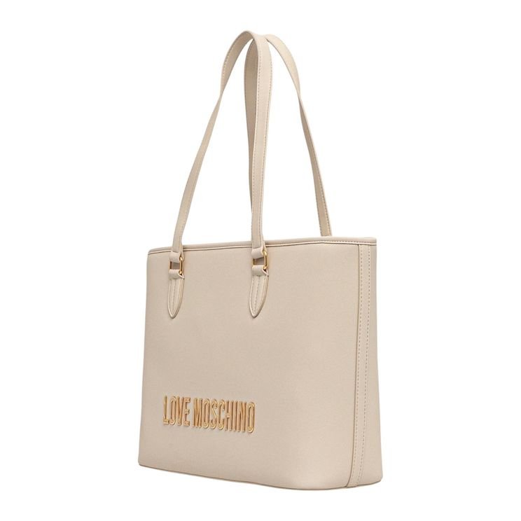 Love Moschino Logo-Embossed Tote Bag — Beige, view 2