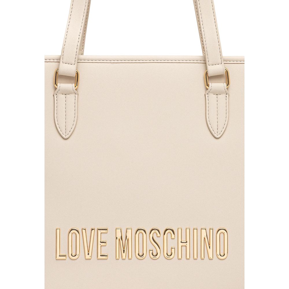 Love Moschino Logo-Embossed Tote Bag — Beige, view 4