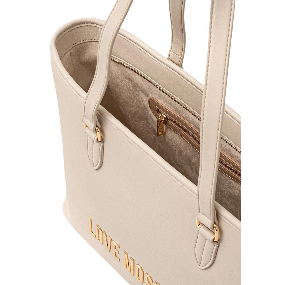 Love Moschino Logo-Embossed Tote Bag — Beige, view 5
