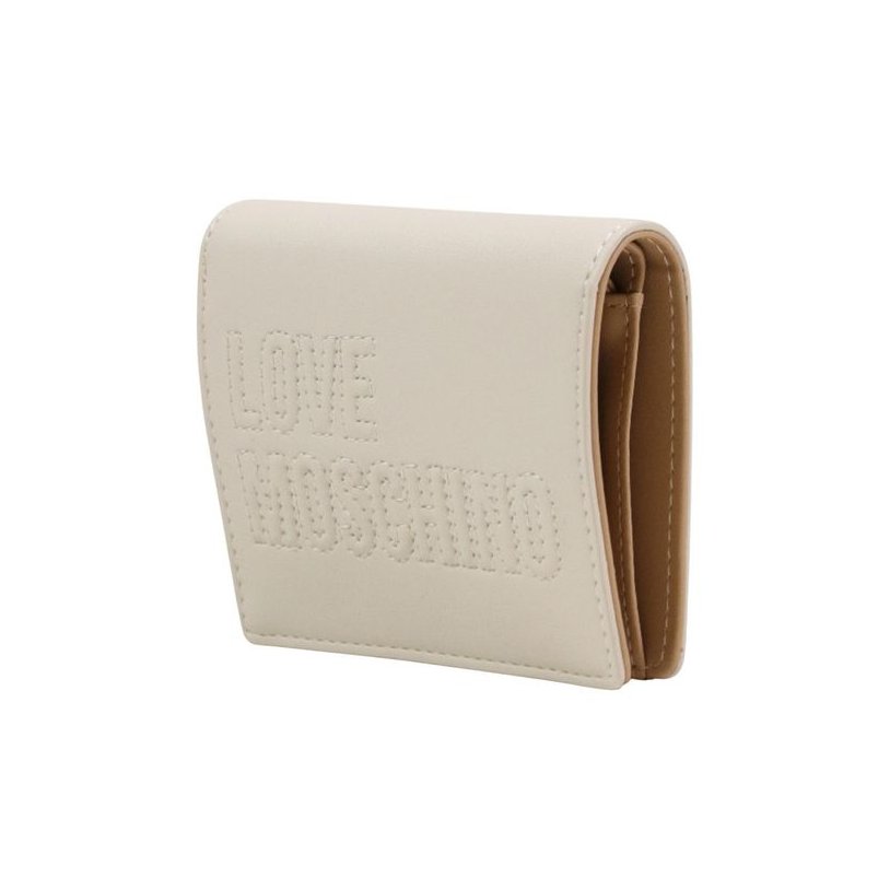 Love Moschino Logo-Embossed Polyurethane Wallet — Beige, view 2
