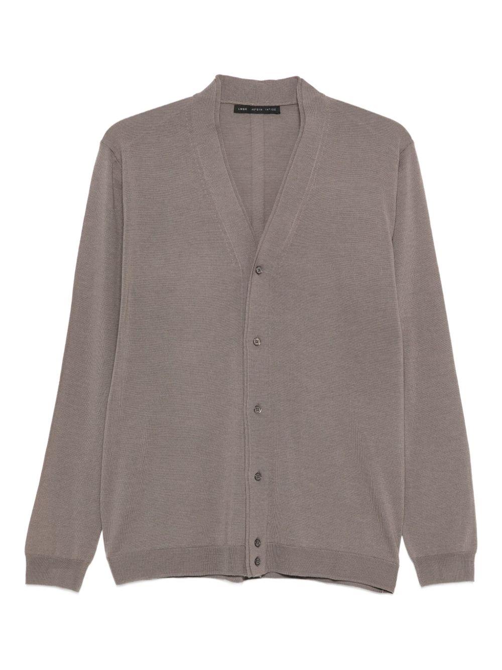 Low Brand Wool Knit Cardigan — Brown, view 2