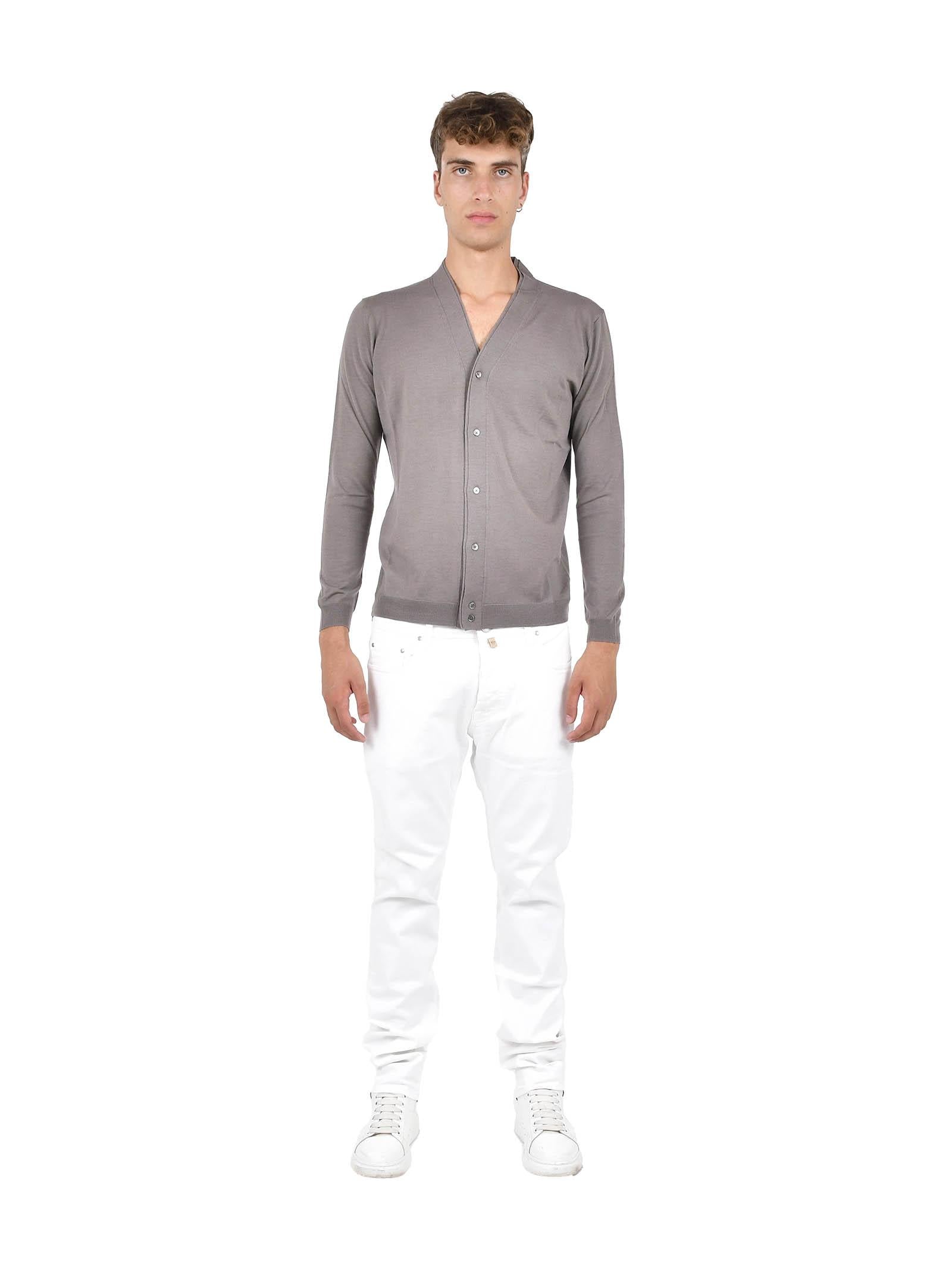 Low Brand Wool Knit Cardigan — Brown, view 3