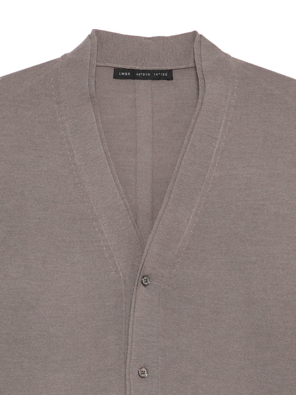 Low Brand Wool Knit Cardigan — Brown, view 4