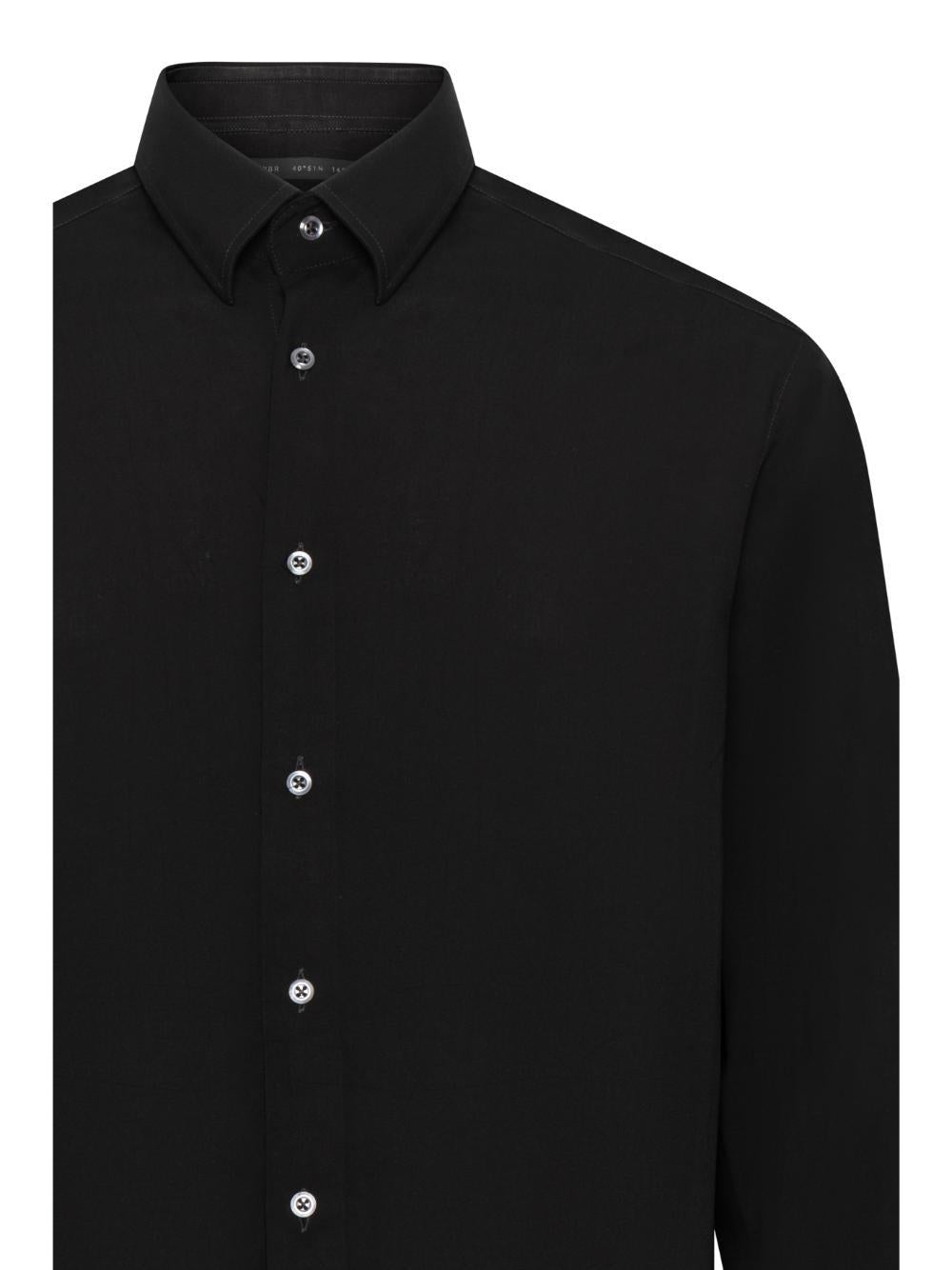 Low Brand Viscose Shirt — Black, view 2
