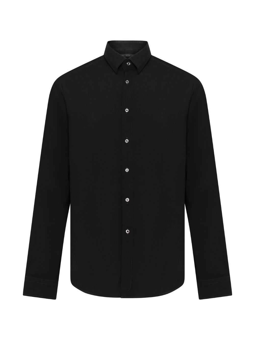 Low Brand Viscose Shirt — Black, view 3