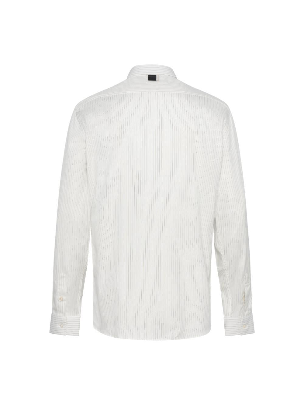 Low Brand Striped Cotton Shirt — White, view 3