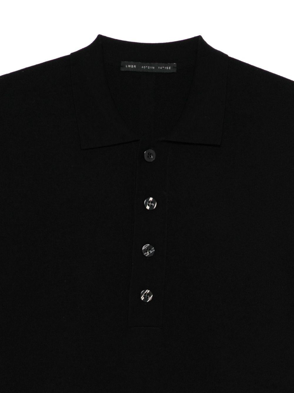 Low Brand Button-Placket Wool Sweater — Black by Low Brand
