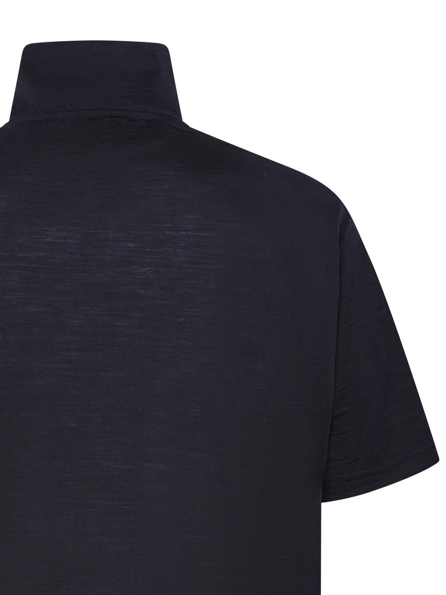 Low Brand Half-Turtleneck Wool Sweater — Navy, view 3