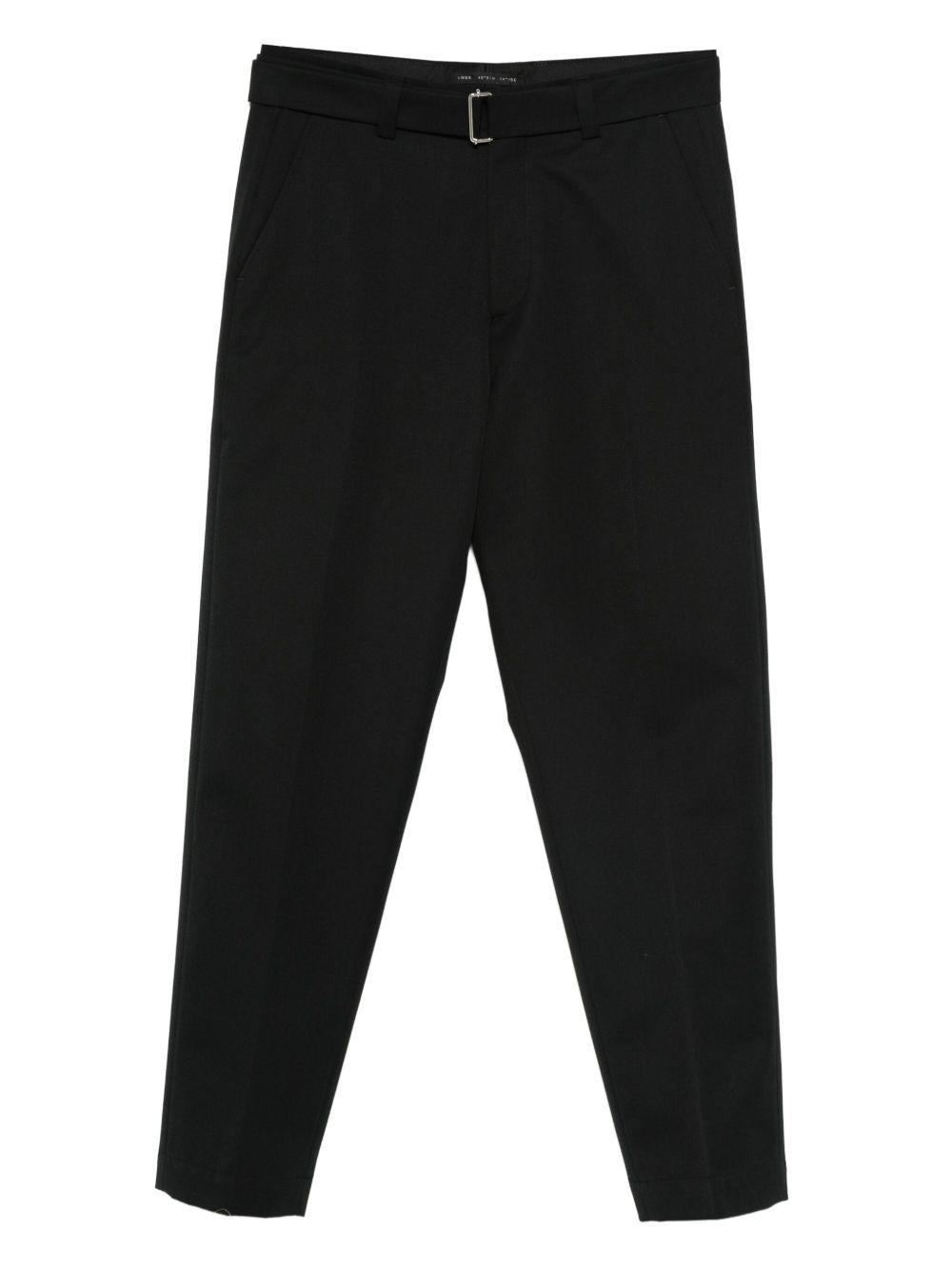 Low Brand Virgin Wool Blend Trousers — Black by Low Brand