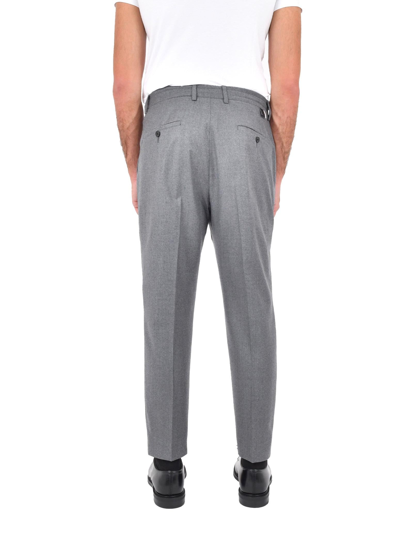 Low Brand Virgin Wool Carrot Trousers — Gray by Low Brand