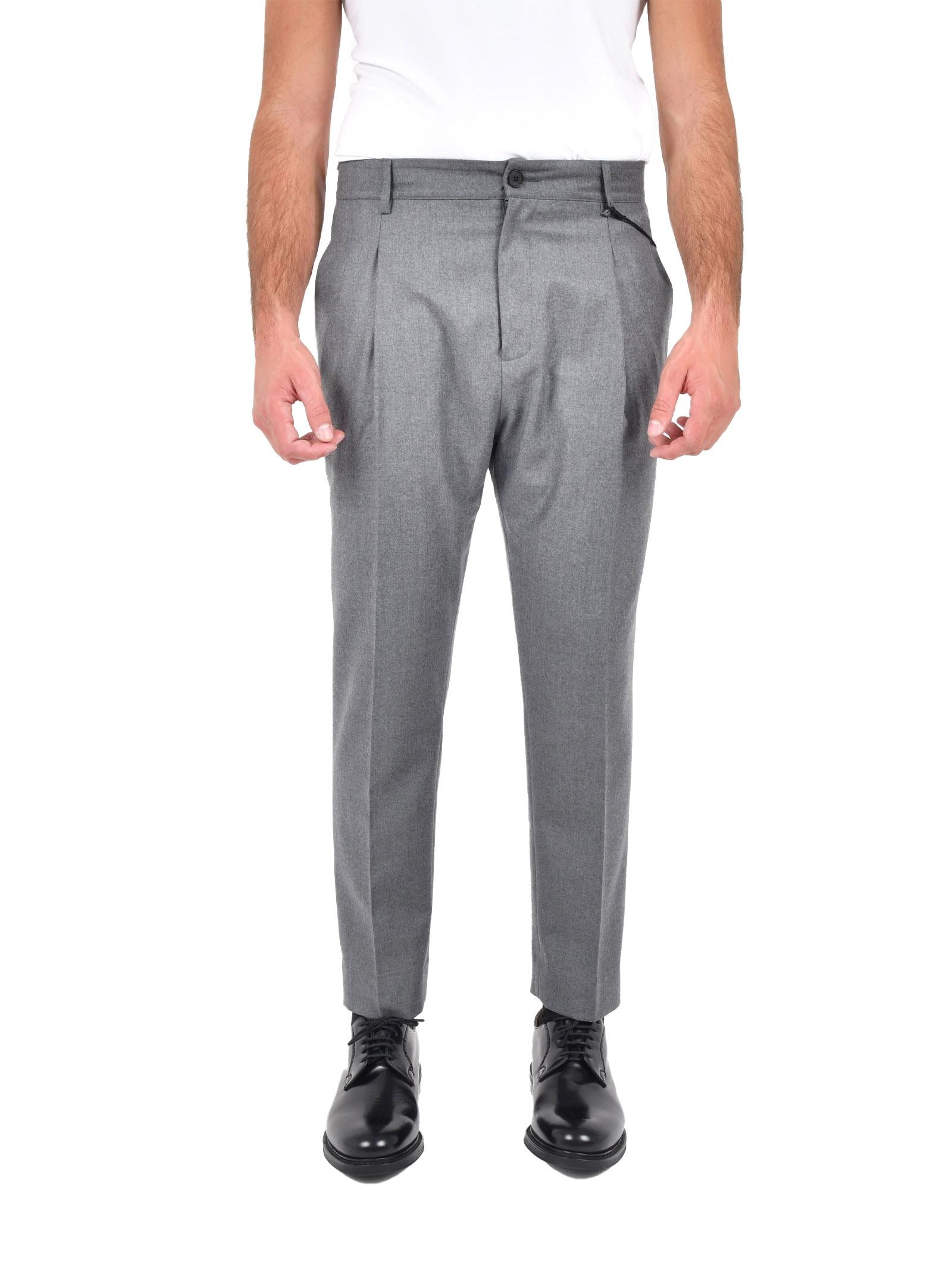Low Brand Virgin Wool Carrot Trousers — Gray, view 2