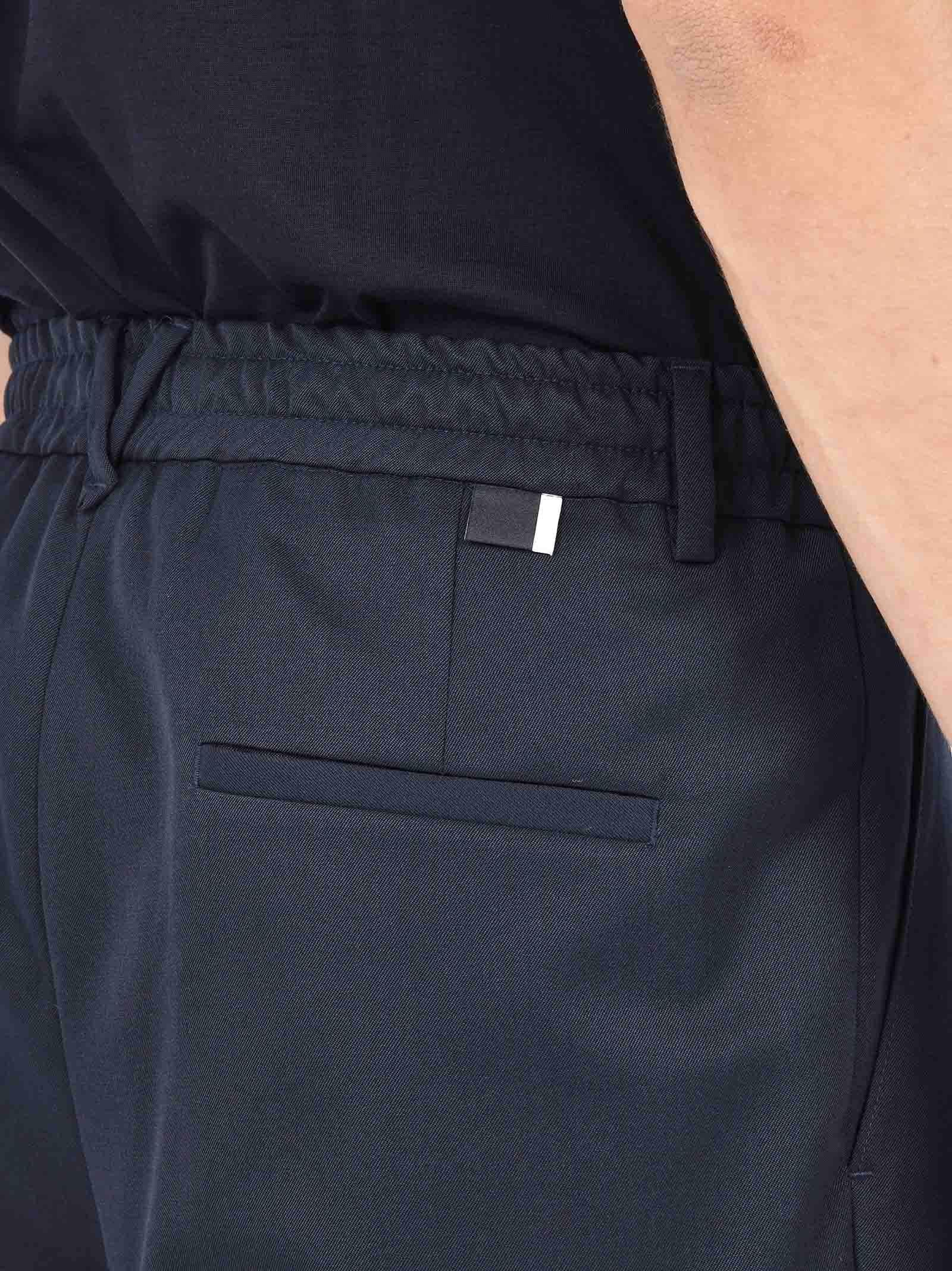 Low Brand Carrot Fit Cotton Trousers — Navy, view 2