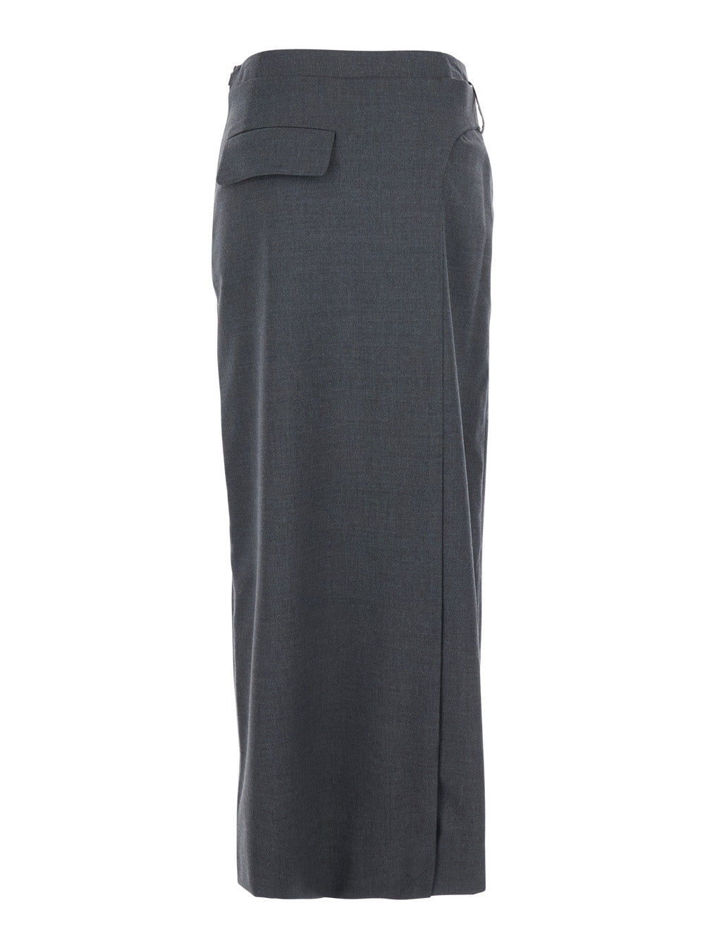 Low Classic Belted Waist Skirt — Gray, view 2