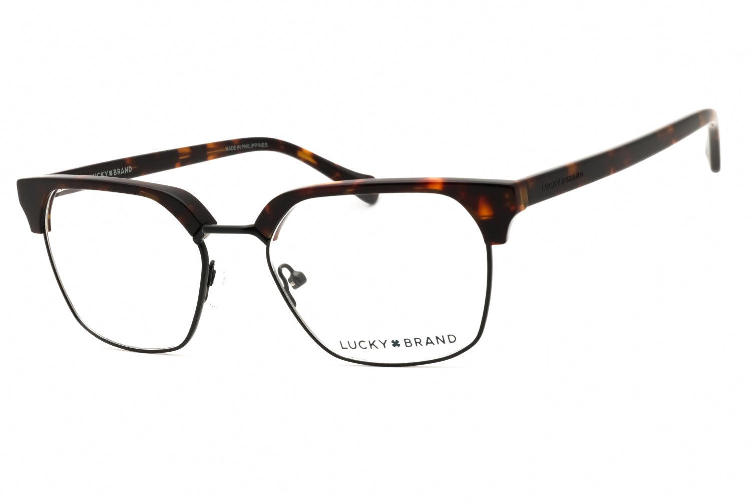 Lucky Brand VLBD133 Tortoiseshell Rectangular Eyeglasses — Black by Lucky Brand