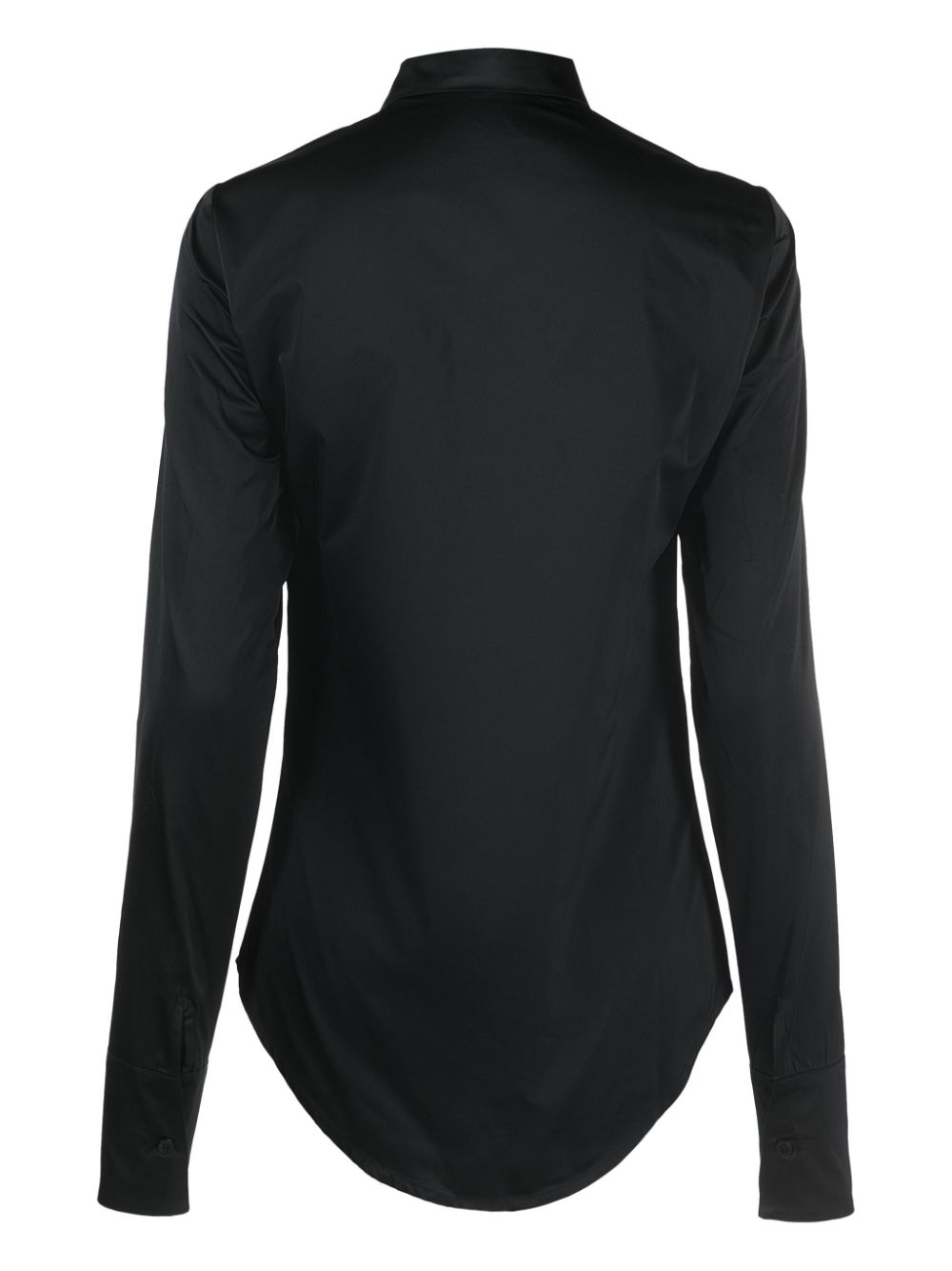 Ludovic De Saint Sernin Logo-Embellished Satin Shirt — Black, view 2