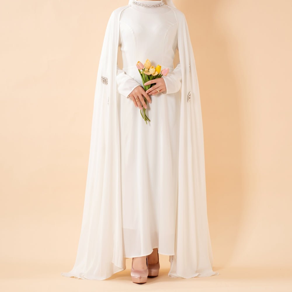 Luxury Satin Royal Cape Abaya(MA326) by Mariam's Collection