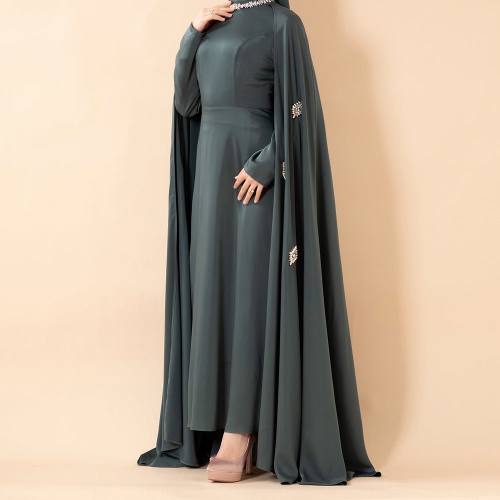 Luxury Satin Royal Cape Abaya(MA326), view 3