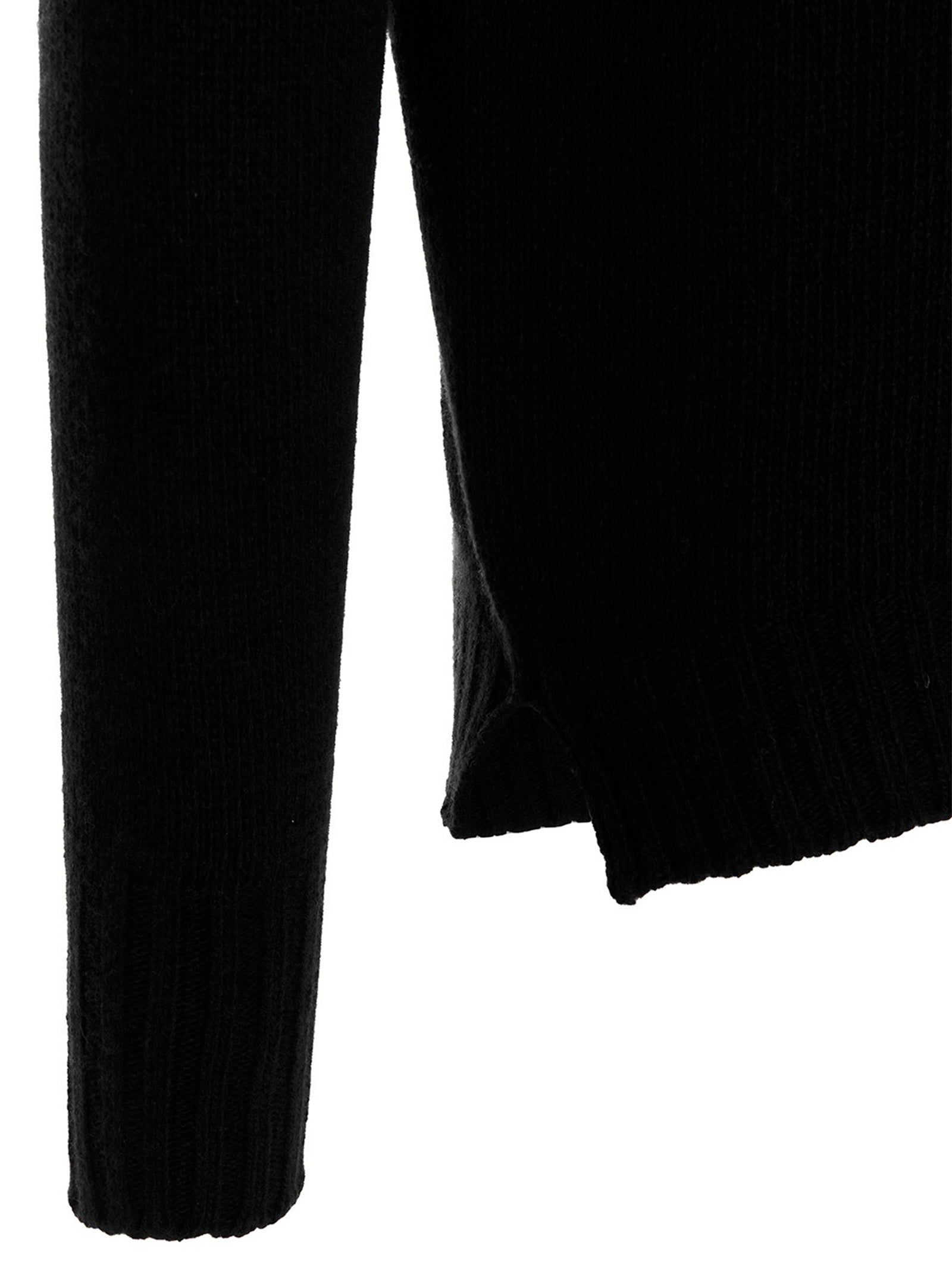 Ma'ry'ya Cashmere Blend Wool Hoodie — Black, view 4
