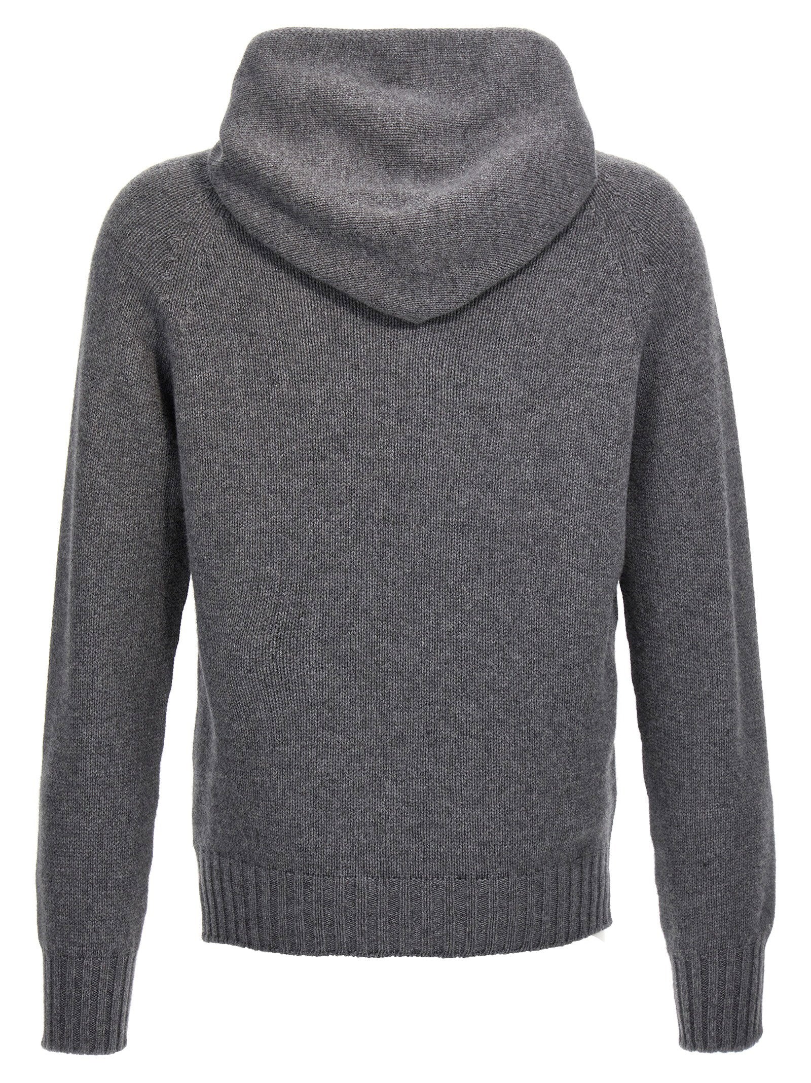 Ma'ry'ya Wool Blend Hoodie — Gray, view 2