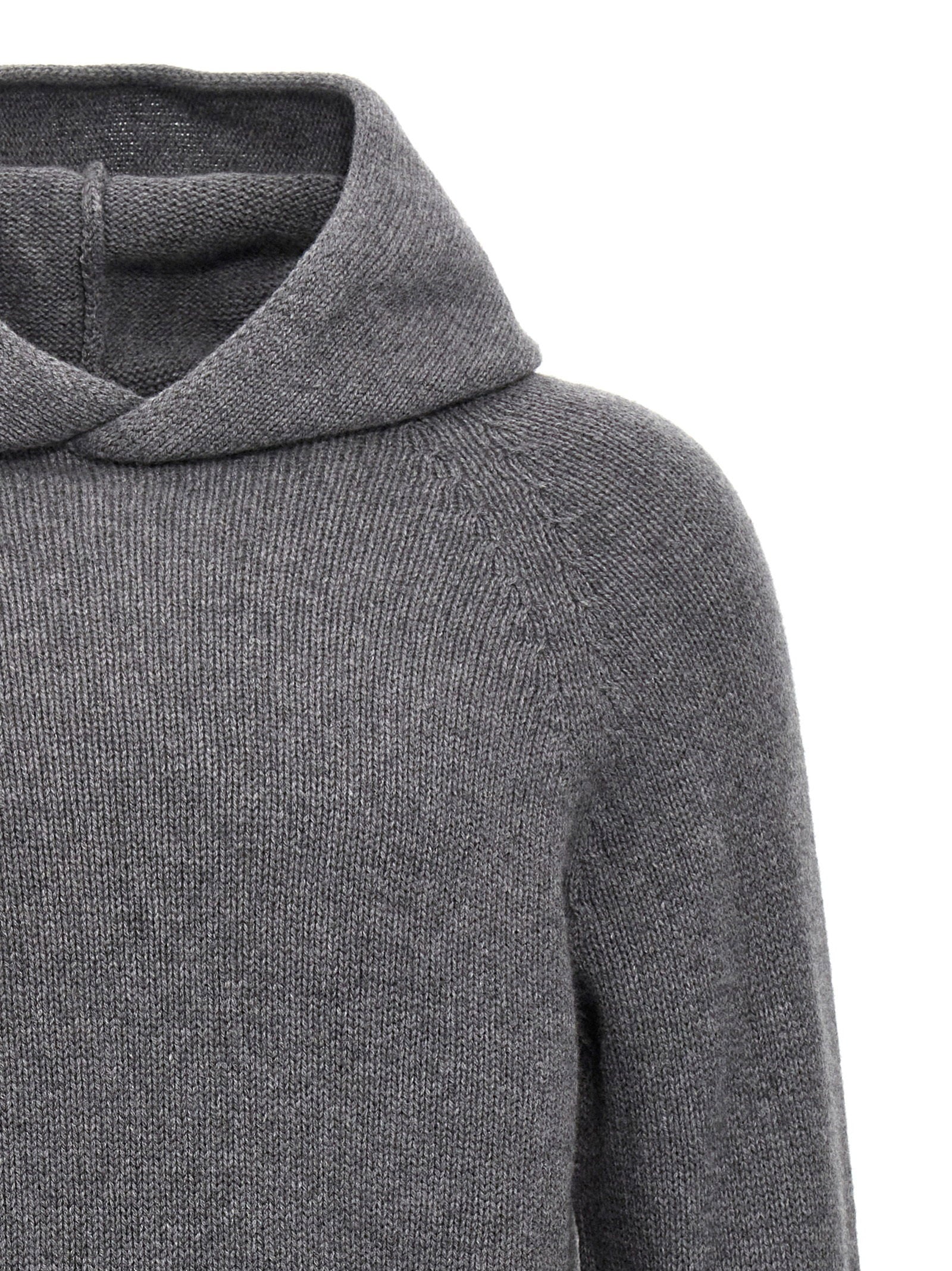 Ma'ry'ya Wool Blend Hoodie — Gray, view 3