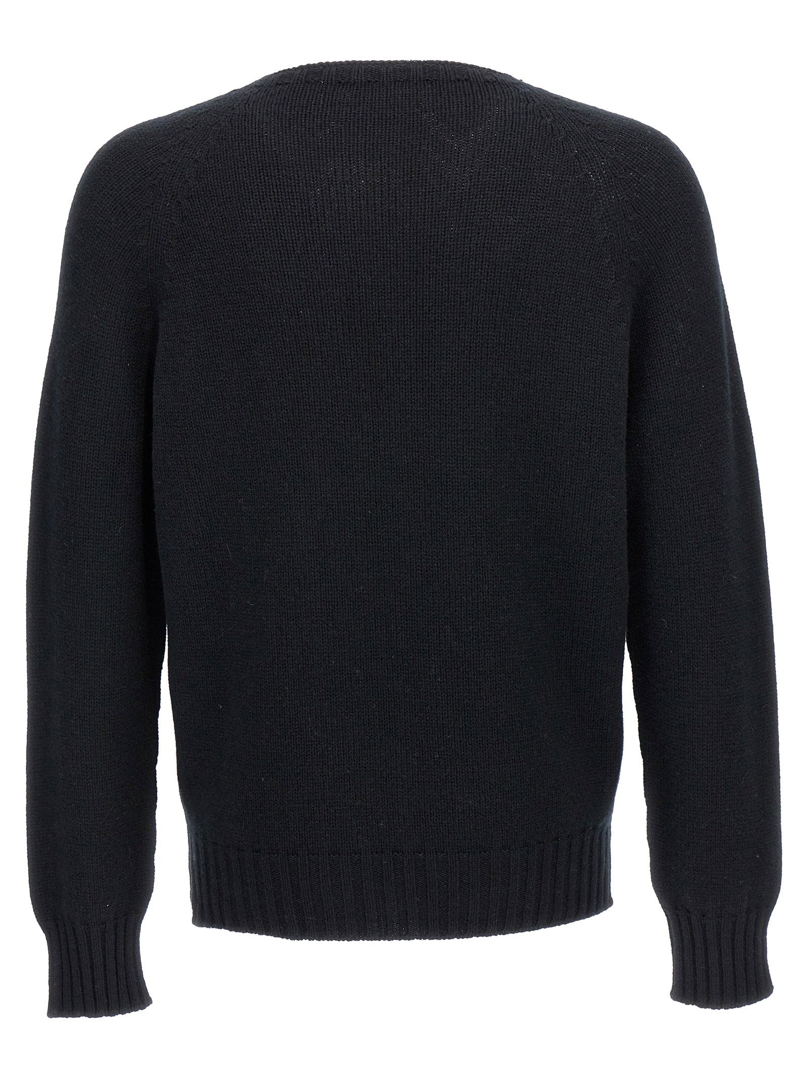 Ma'ry'ya Wool Blend Crew-Neck Sweater — Black, view 2