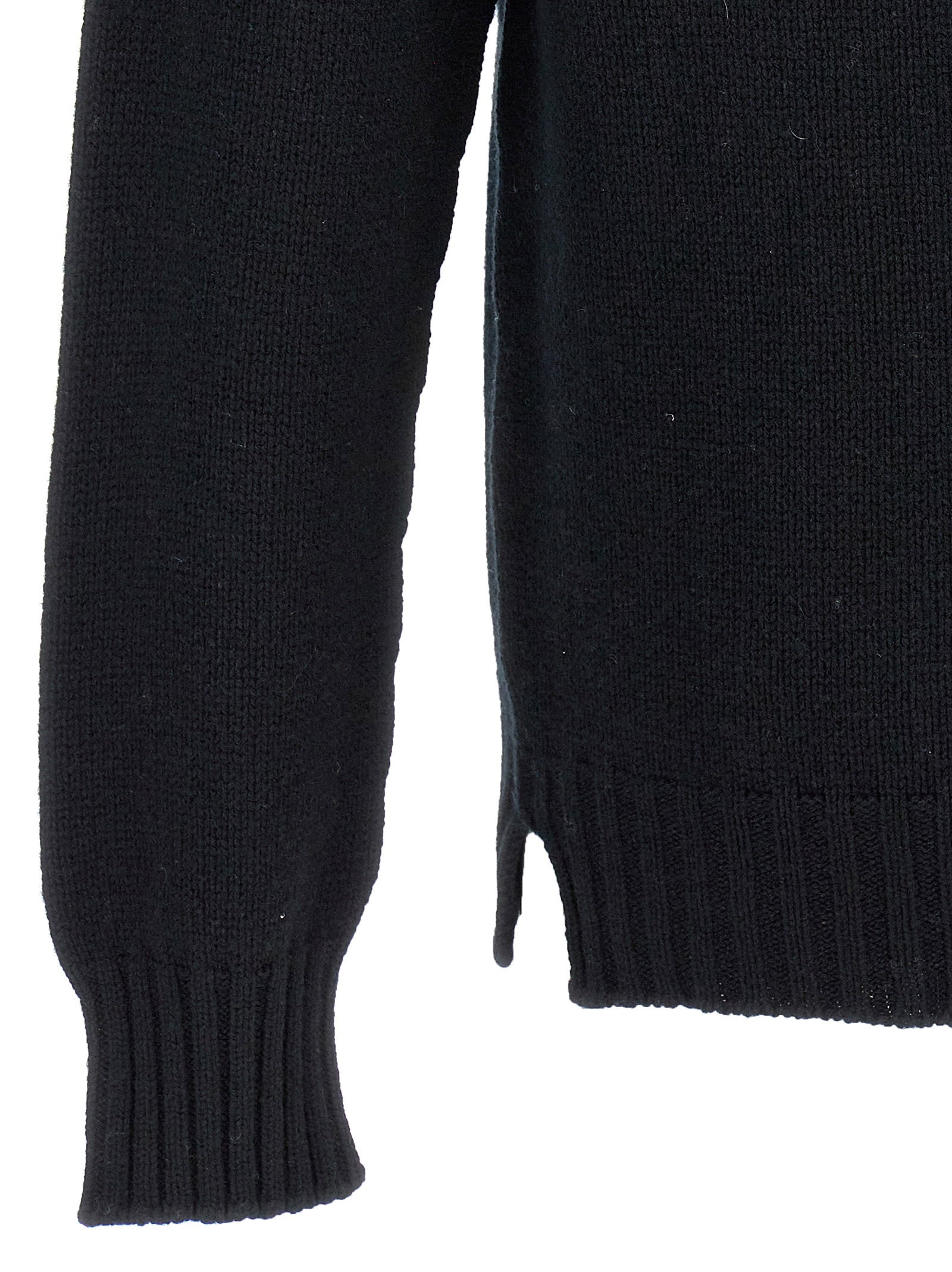 Ma'ry'ya Wool Blend Crew-Neck Sweater — Black, view 4