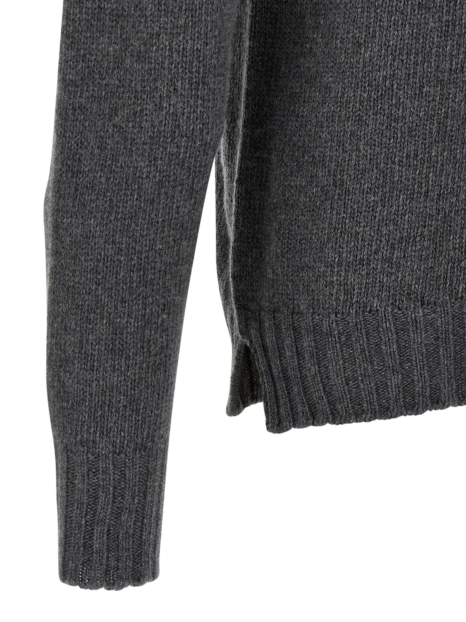 Ma'ry'ya Virgin Wool and Cashmere Blend Sweater — Charcoal, view 4