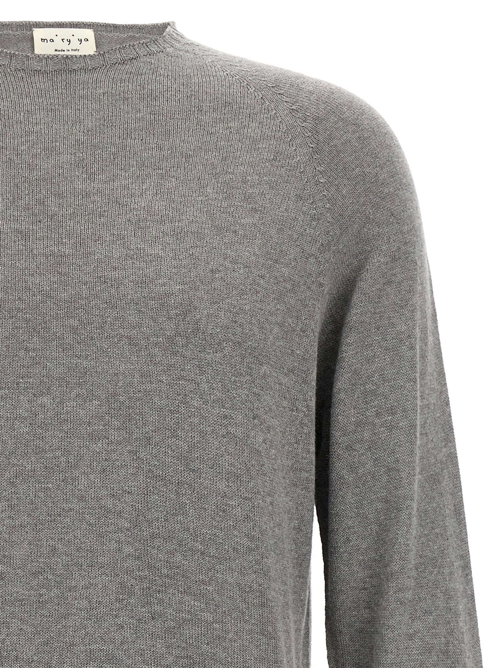 Ma'ry'ya Cashmere Blend Crew Neck Sweater — Grey, view 3