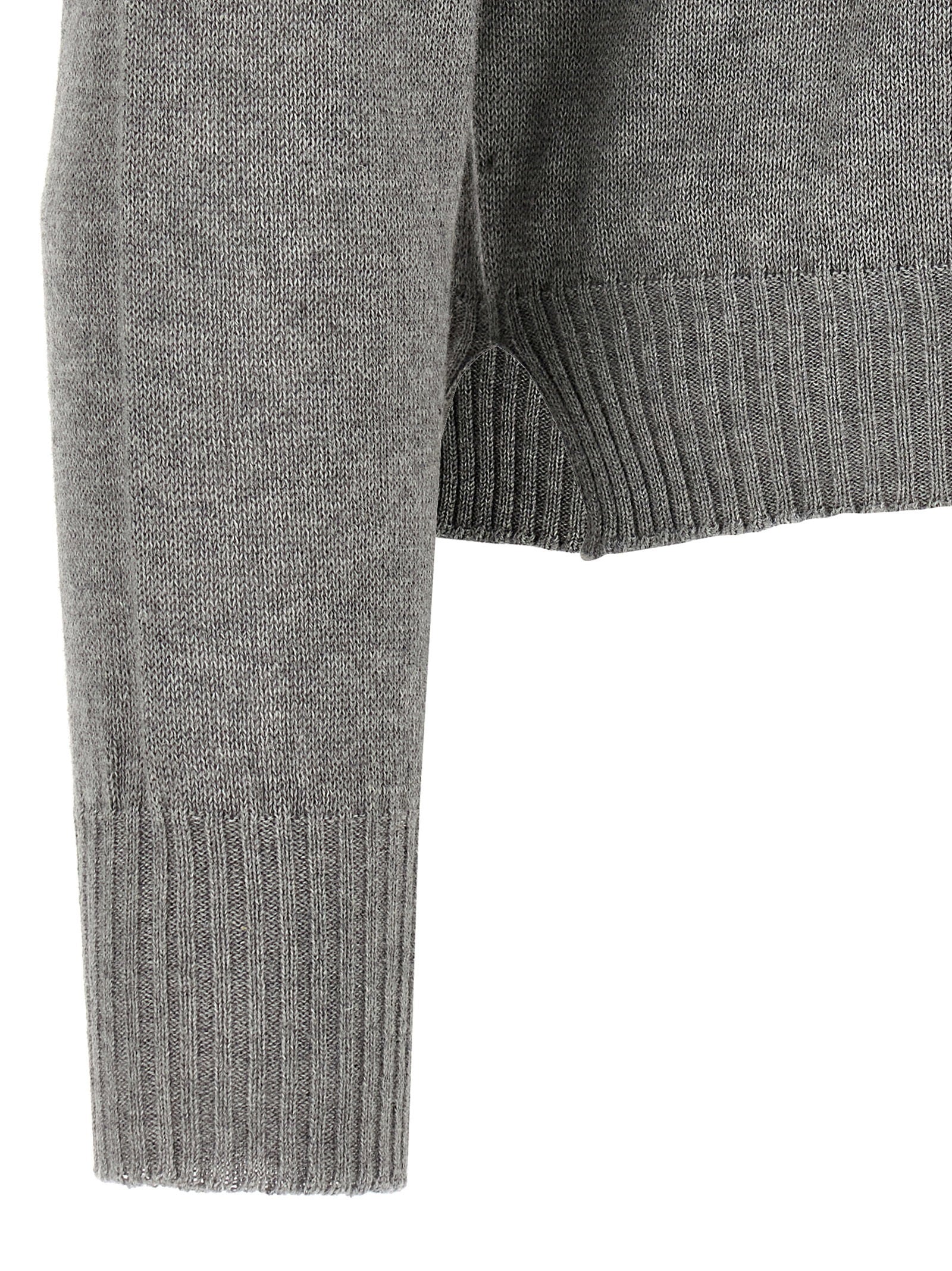 Ma'ry'ya Cashmere Blend Crew Neck Sweater — Grey, view 4