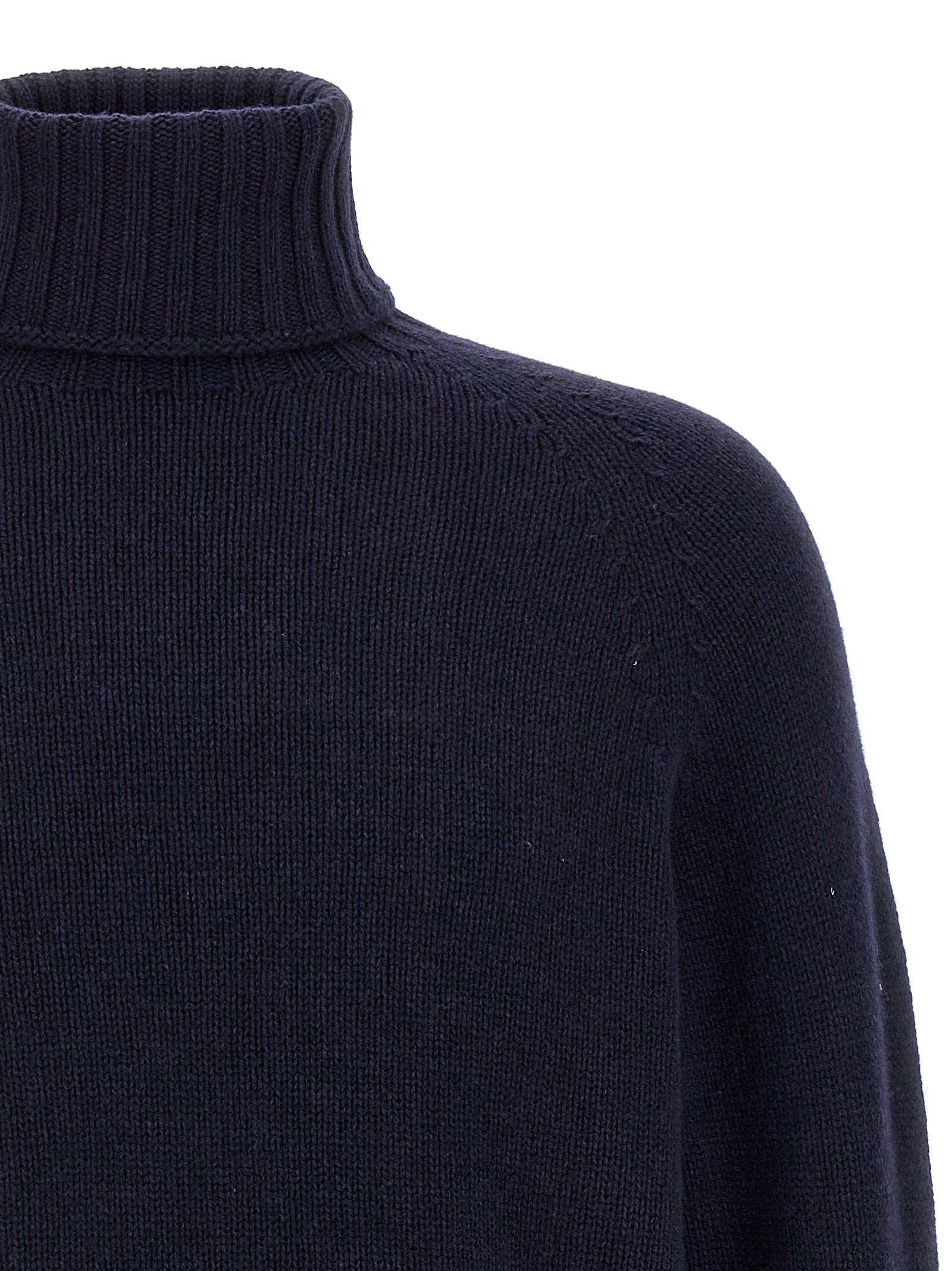 Ma'ry'ya Wool Blend Turtleneck Sweater — Navy, view 3