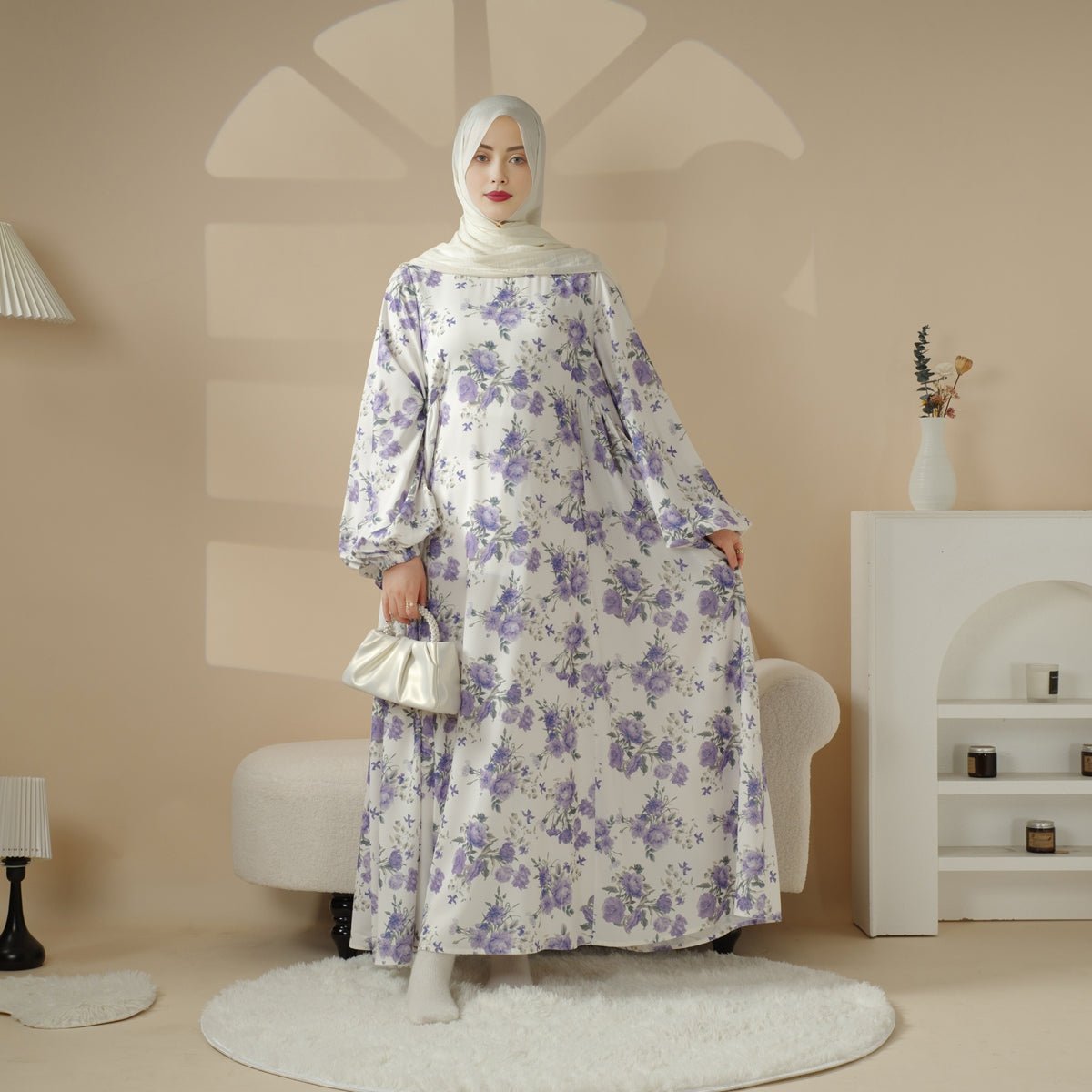 Printed Reversible Abaya (MA082), view 4