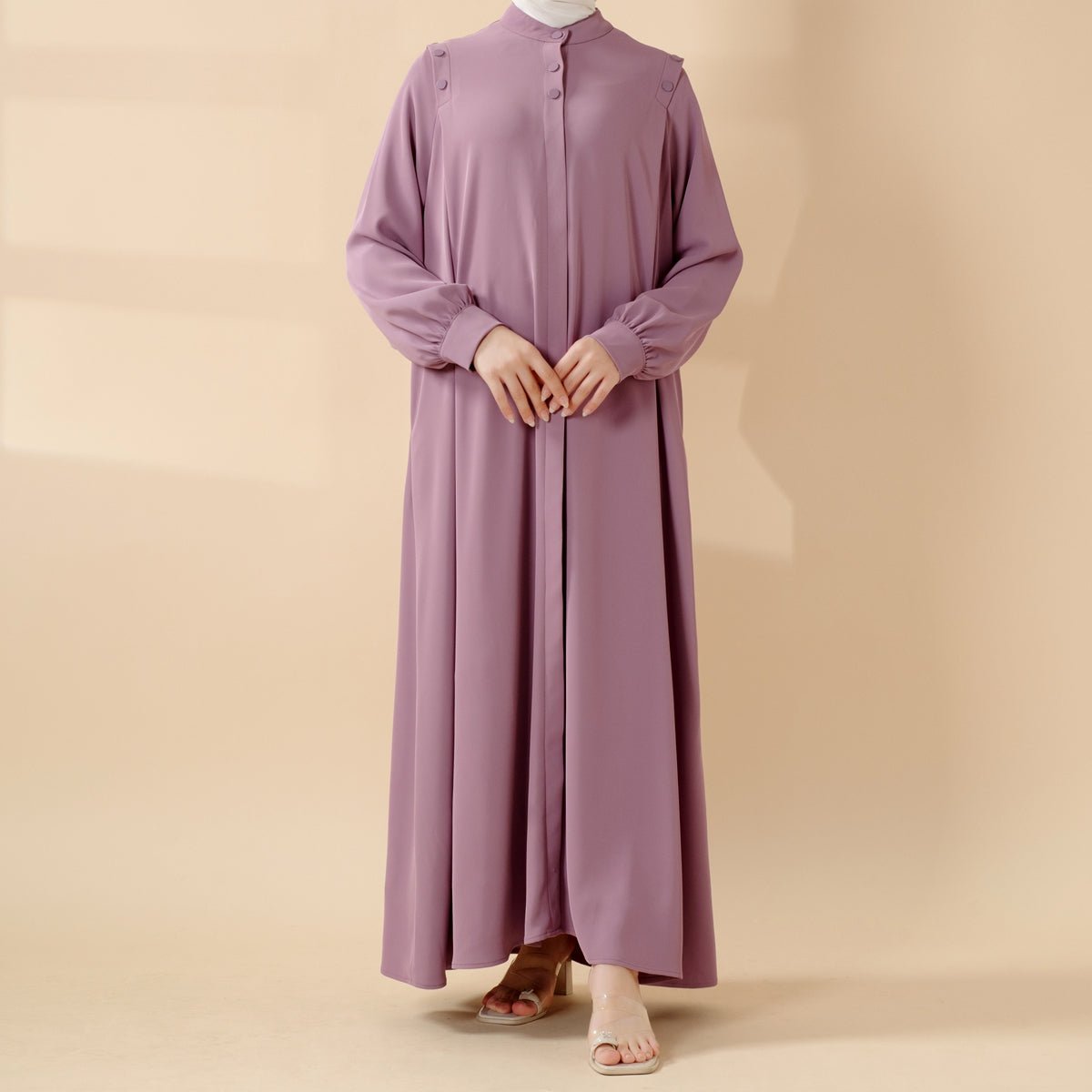 Macaron Color Shoulder Button Pullover Abaya (MA083), view 2