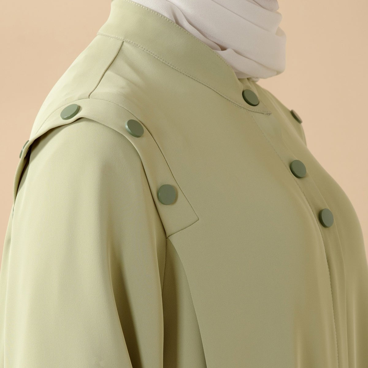 Macaron Color Shoulder Button Pullover Abaya (MA083), view 4