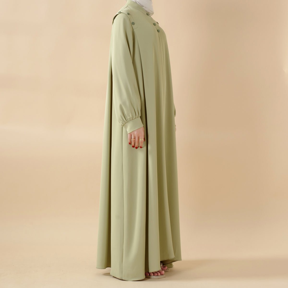 Macaron Color Shoulder Button Pullover Abaya (MA083), view 7
