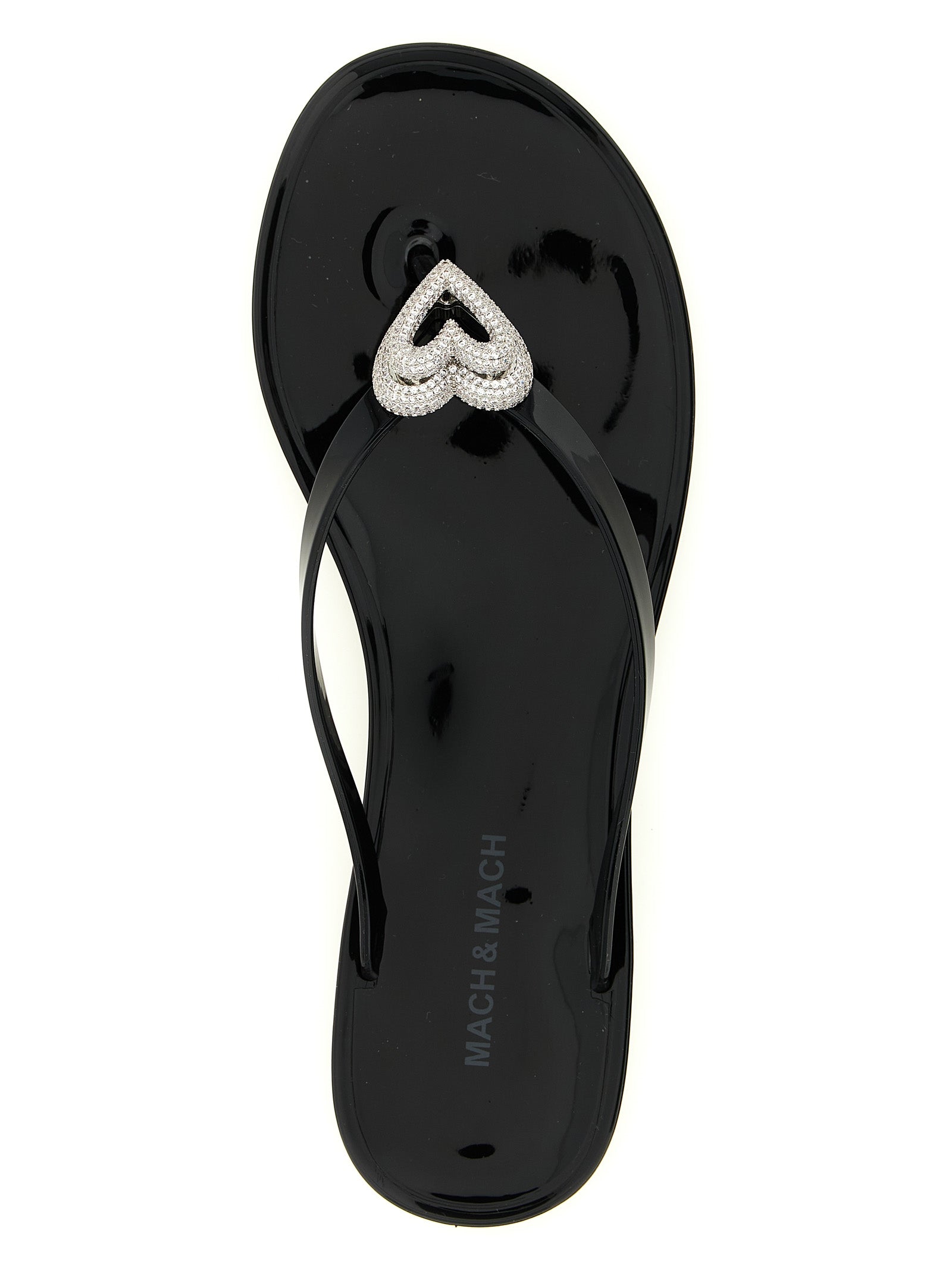 Mach & Mach Crystal-Embellished Thong Sandal — Black, view 4