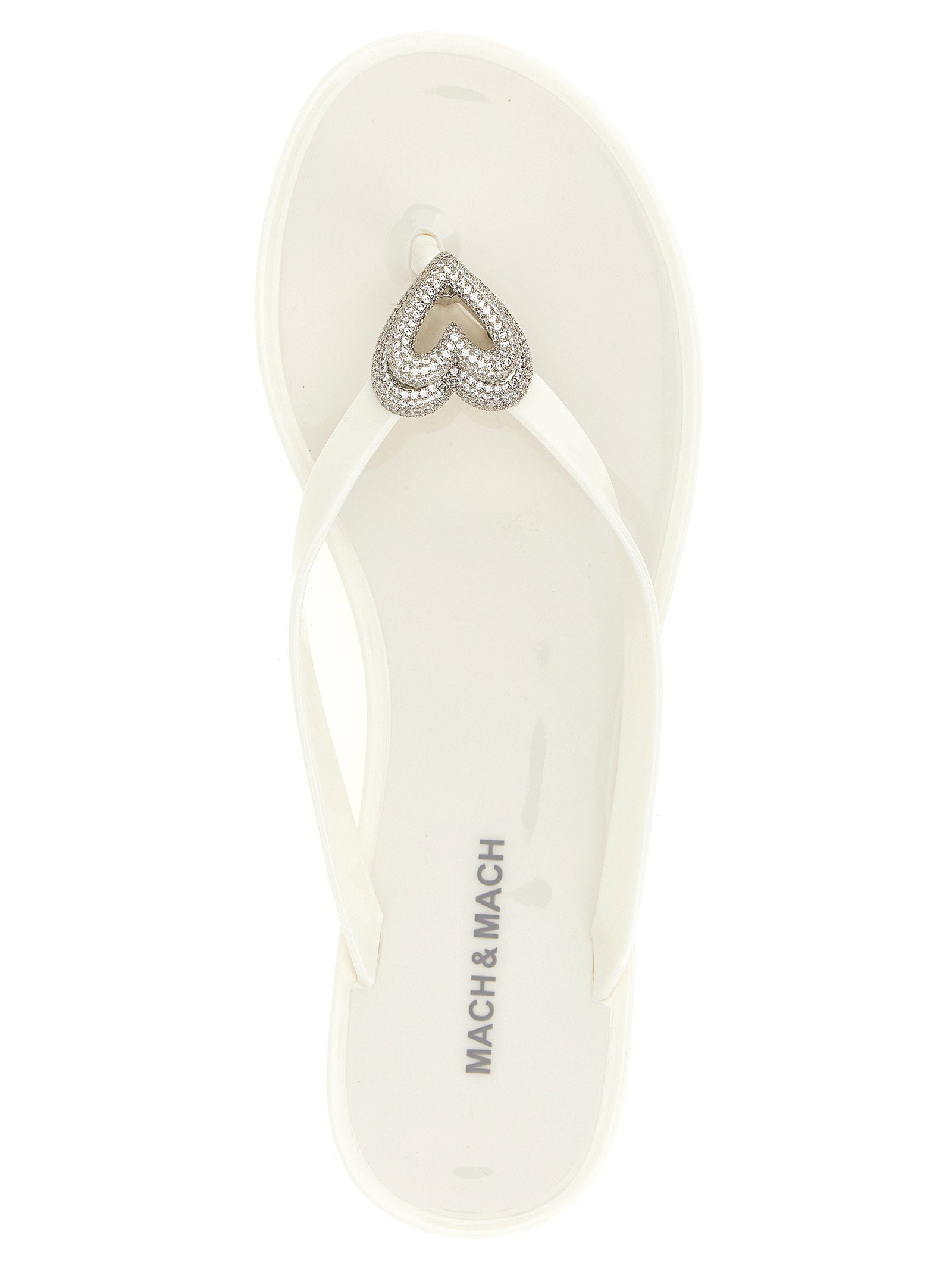 Mach & Mach Double Heart Sandals — White, view 4