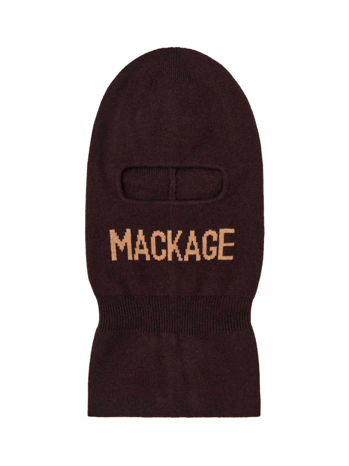 Mackage BALACOFFEE Logo-Jacquard Balaclava — Brown, view 4