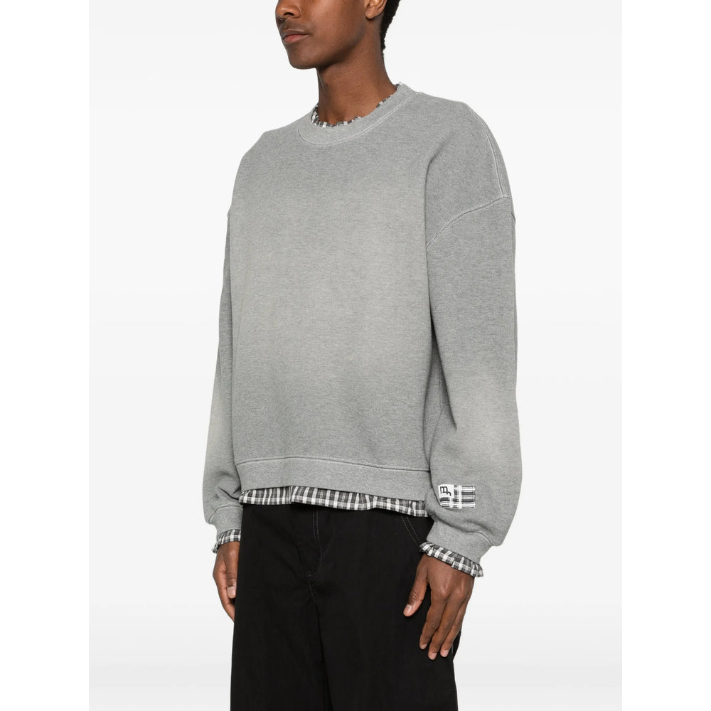 Madfrenzy Gingham Trim Sweatshirt — Gray, view 2