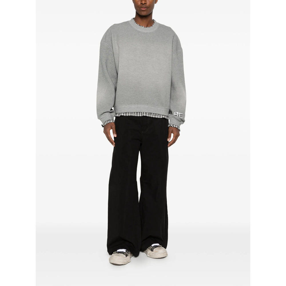 Madfrenzy Gingham Trim Sweatshirt — Gray, view 3