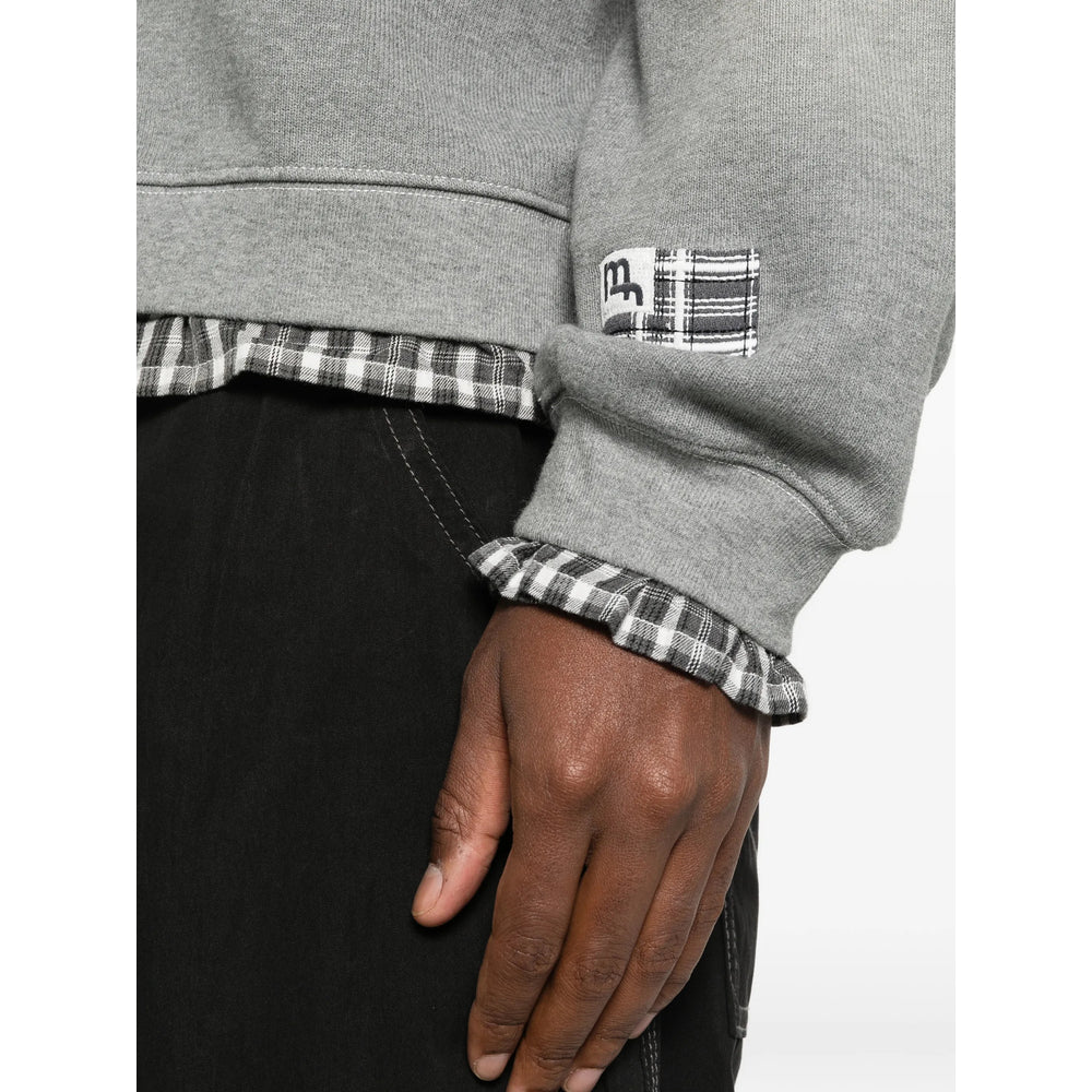 Madfrenzy Gingham Trim Sweatshirt — Gray, view 4
