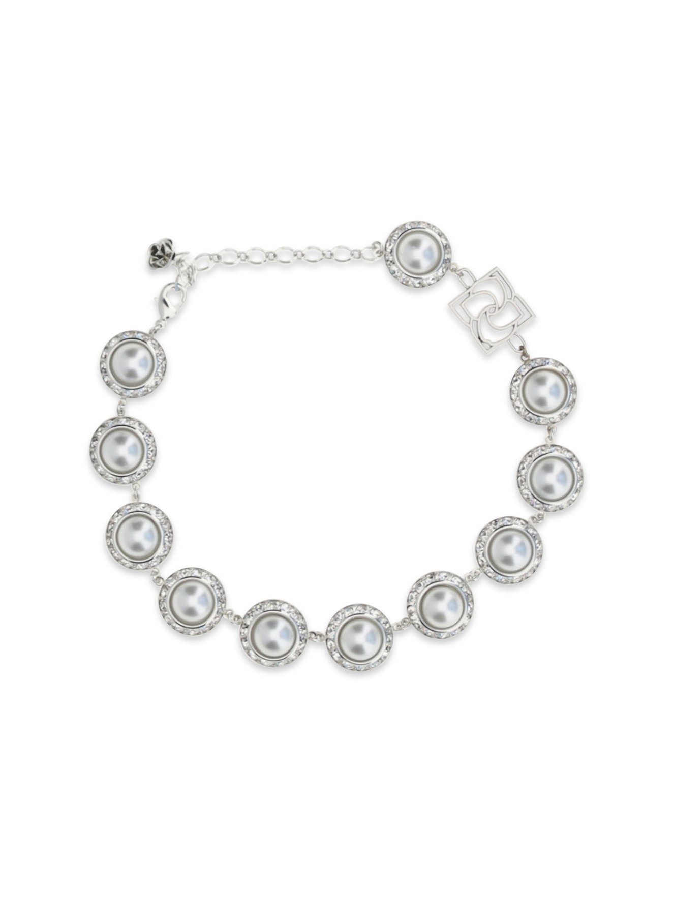 Magda Butrym Pearl and Crystal Necklace — Silver by Magda Butrym