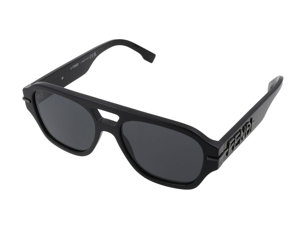 Maison Fendi FE40130I Pilot-Frame Sunglasses — Black, view 2