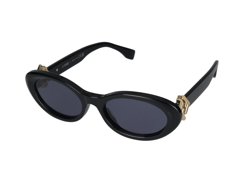 Maison Fendi FE40140U Oval Frame Sunglasses — Black, view 2