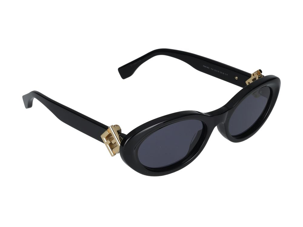 Maison Fendi FE40140U Oval Frame Sunglasses — Black, view 4