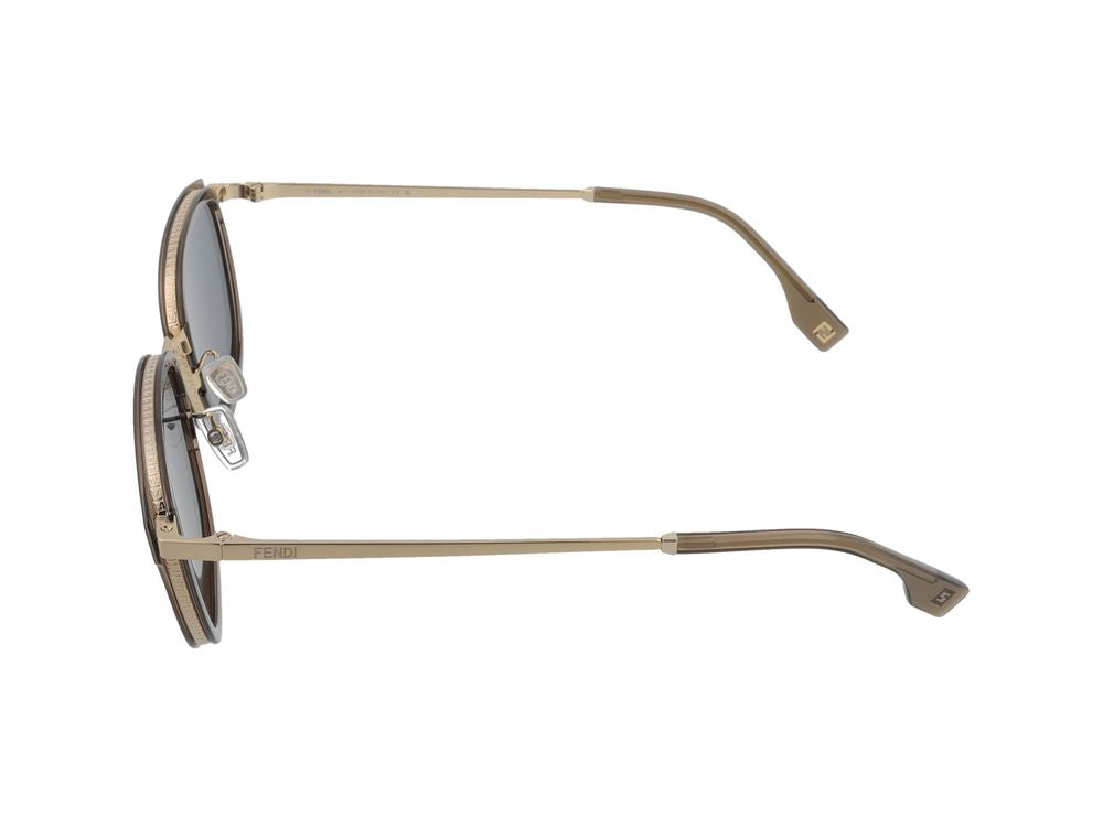 Maison Fendi FE40155U Mixed-Material Frame Sunglasses — Blue, view 3