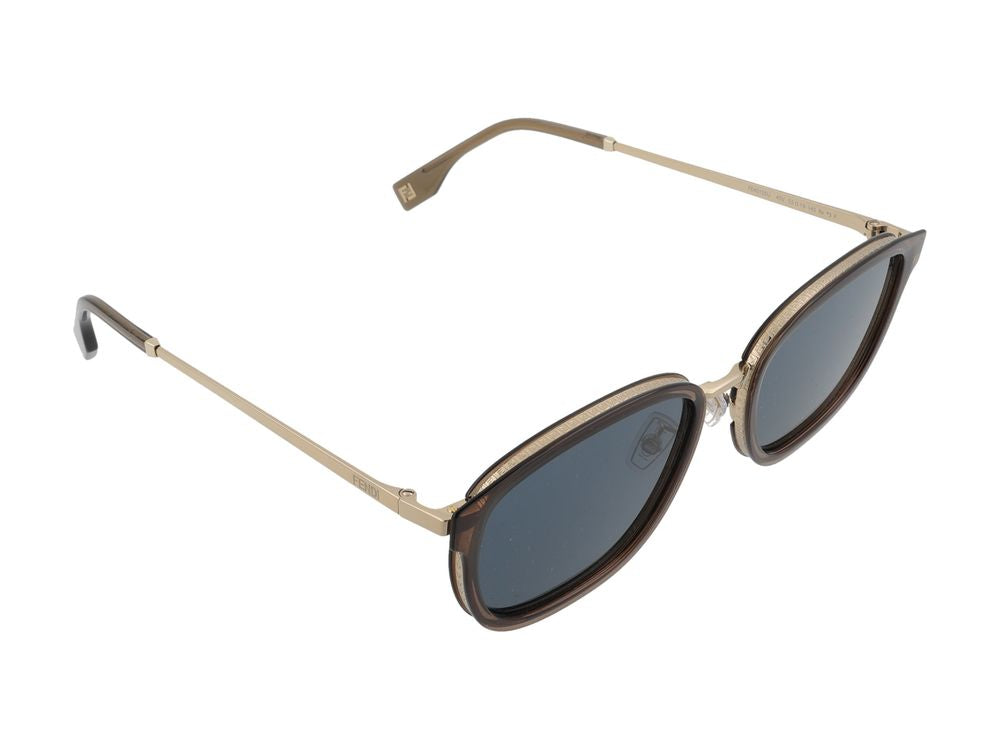 Maison Fendi FE40155U Mixed-Material Frame Sunglasses — Blue, view 4