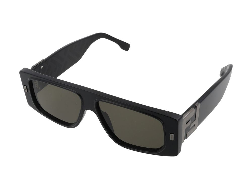 Maison Fendi FE40214U Black Rectangular Sunglasses — Black, view 2