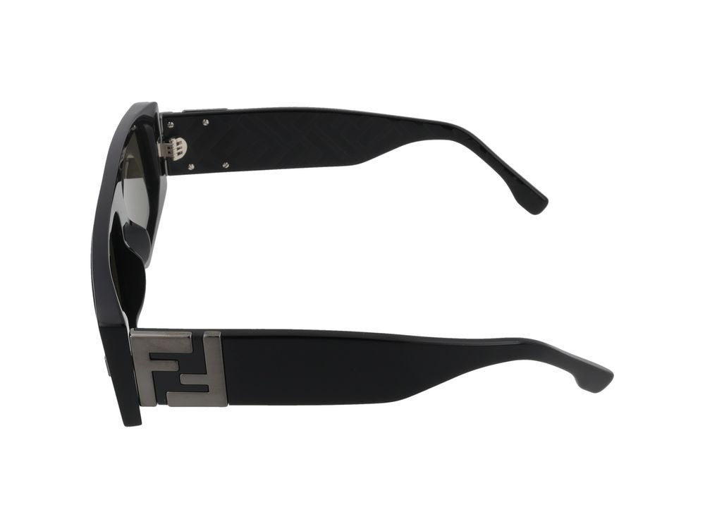Maison Fendi FE40214U Black Rectangular Sunglasses — Black, view 3