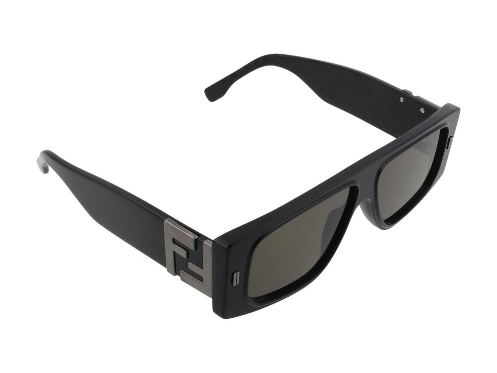 Maison Fendi FE40214U Black Rectangular Sunglasses — Black, view 4